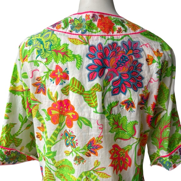 Gretchen Scott - Glorious Split Neck Tunic in Multi Bright, Sz S - Picture 9 of 13